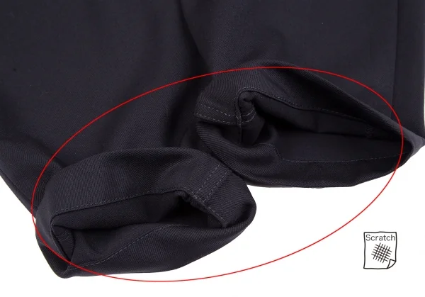 コムデギャルソン オムドゥCOMME des GARCONS HOMME DEUX ウールギャバサイドシンチパンツ 紺XS K-118299_009