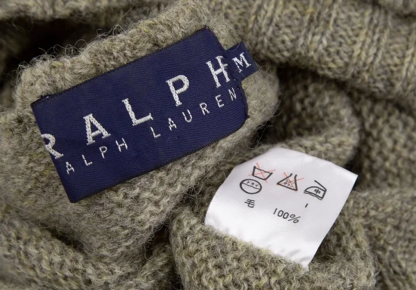 ラルフローレンRalph Lauren ウールアウトシームニットセーター カーキM K-118305_011