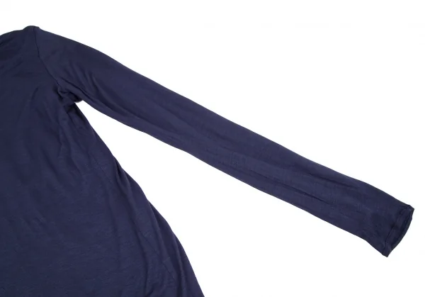 ワイズフォーリビングY's for living レーヨンシルク襟付きカットソー 紺M位 K-118341_004