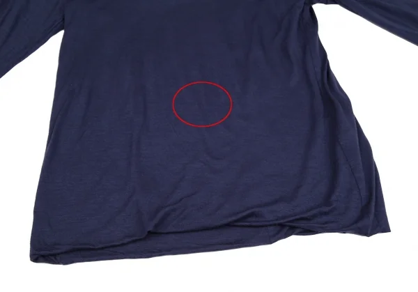 ワイズフォーリビングY's for living レーヨンシルク襟付きカットソー 紺M位 K-118341_006