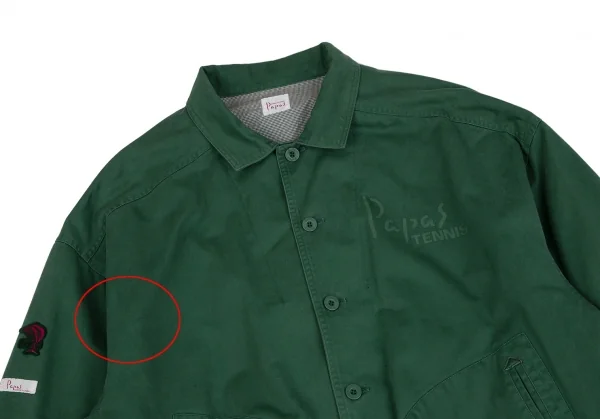 パパスPapas ロゴプリントスイングトップジャケット 緑L K-118363_002