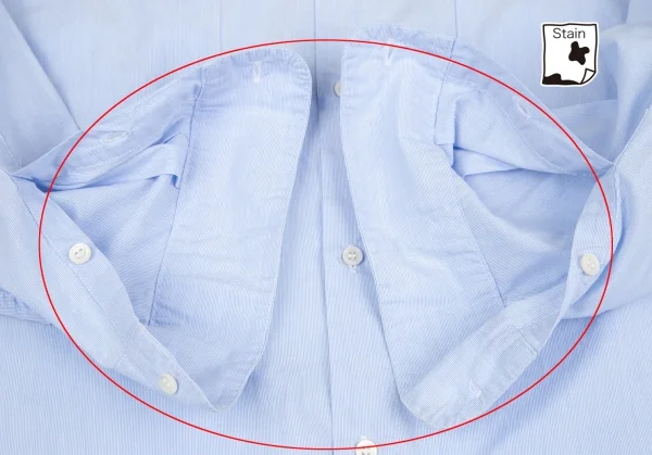 パパスPapas マイクロストライプ長袖シャツ 水色L K-118368_010