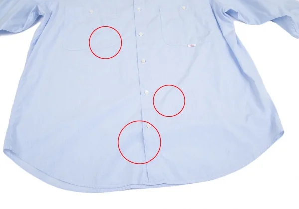 パパスPapas マイクロストライプ長袖シャツ 水色L K-118368_011