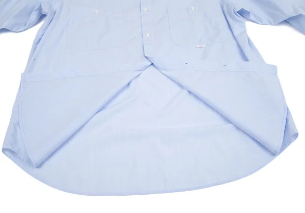 パパスPapas マイクロストライプ長袖シャツ 水色L K-118368_015