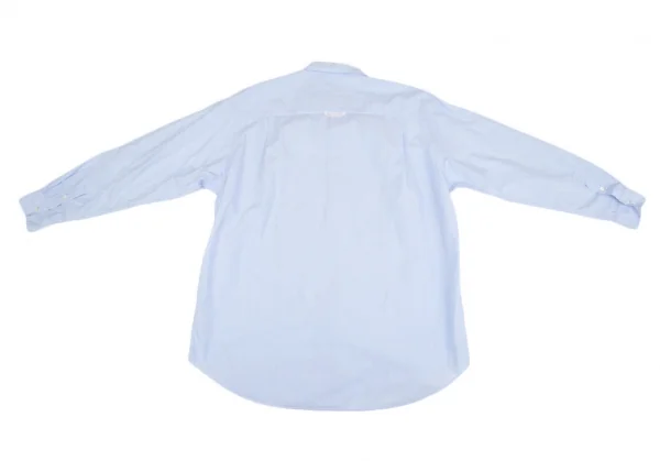 パパスPapas マイクロストライプ長袖シャツ 水色L K-118368_016