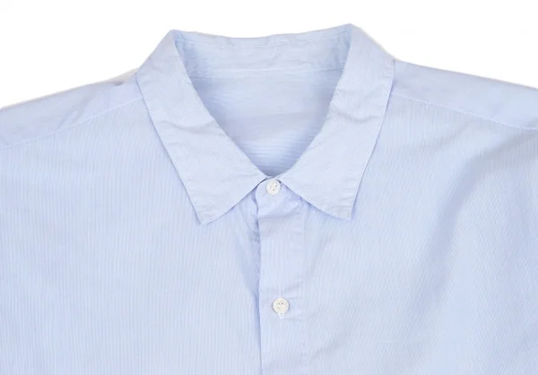 パパスPapas マイクロストライプ長袖シャツ 水色L K-118368_002