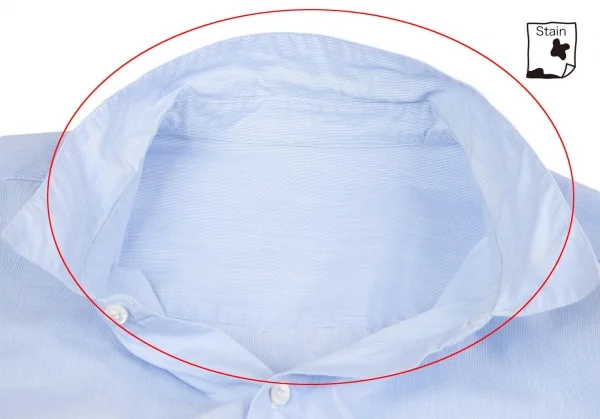 パパスPapas マイクロストライプ長袖シャツ 水色L K-118368_003