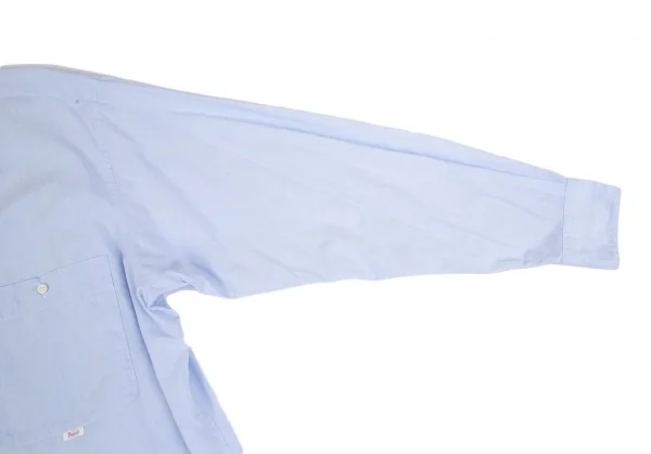 パパスPapas マイクロストライプ長袖シャツ 水色L K-118368_007