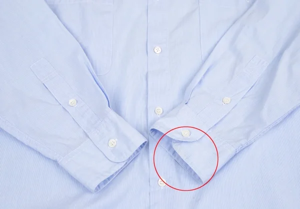 パパスPapas マイクロストライプ長袖シャツ 水色L K-118368_008