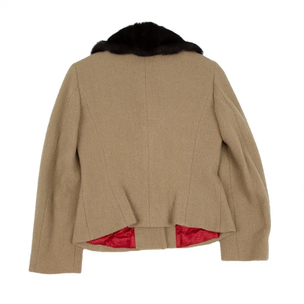 ディーアンドジーD&G ボアカラーネップウールジャケット ベージュ26/40 K-118383_011