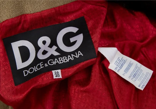 ディーアンドジーD&G ボアカラーネップウールジャケット ベージュ26/40 K-118383_014