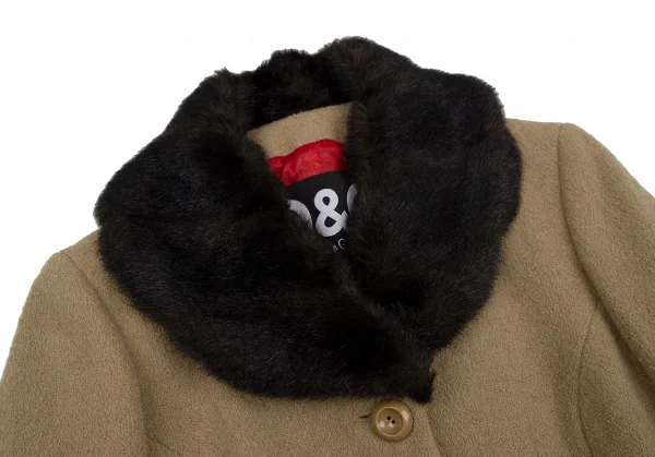 ディーアンドジーD&G ボアカラーネップウールジャケット ベージュ26/40 K-118383_004