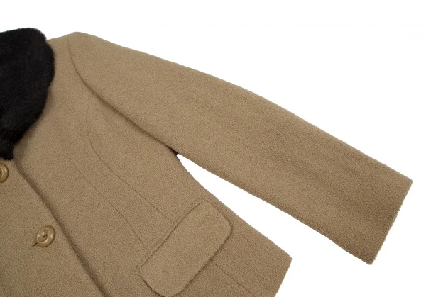 ディーアンドジーD&G ボアカラーネップウールジャケット ベージュ26/40 K-118383_006