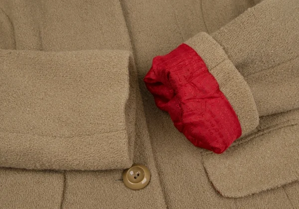 ディーアンドジーD&G ボアカラーネップウールジャケット ベージュ26/40 K-118383_007