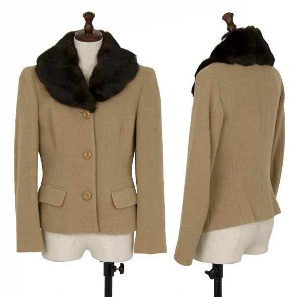 ディーアンドジーD&G ボアカラーネップウールセットアップスーツ ベージュ26/40 K-118385_002