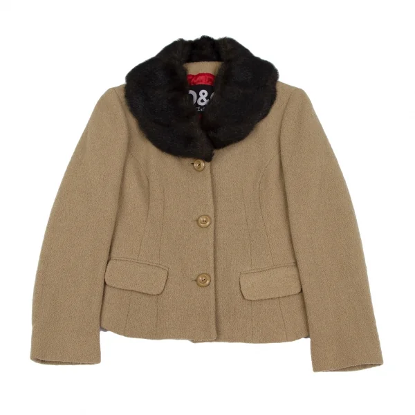 ディーアンドジーD&G ボアカラーネップウールセットアップスーツ ベージュ26/40 K-118385_003