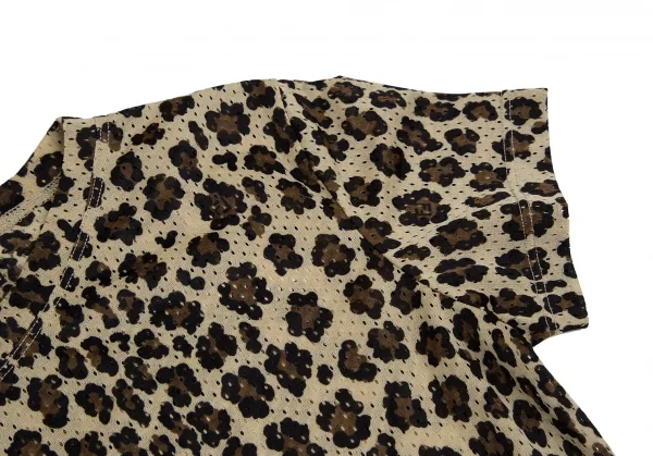 フェンディFENDI レオパードプリントメッシュTシャツ ベージュ茶黒42 K-118393_005