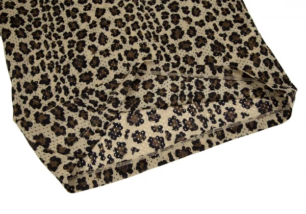 フェンディFENDI レオパードプリントメッシュTシャツ ベージュ茶黒42 K-118393_008