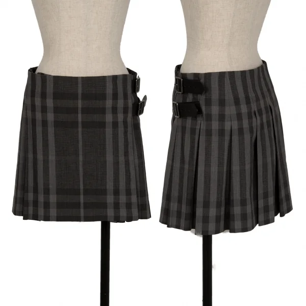 バーバリーブリットBurberry Brit チェックベルテッドラップミニスカート グレー6 K-118396_001