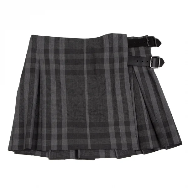 バーバリーブリットBurberry Brit チェックベルテッドラップミニスカート グレー6 K-118396_002
