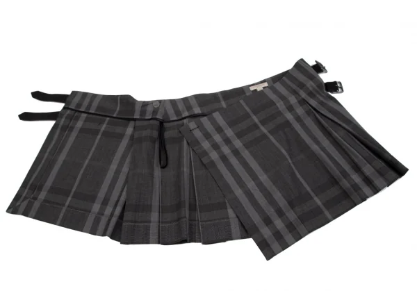 バーバリーブリットBurberry Brit チェックベルテッドラップミニスカート グレー6 K-118396_006