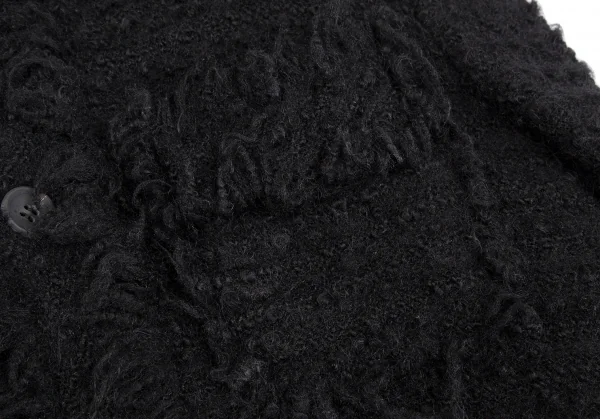 ジュンヤワタナベ コムデギャルソンJUNYA WATANABE COMME des GARCONSフリンジツイードノーカラージャケット 黒M K-118399_006
