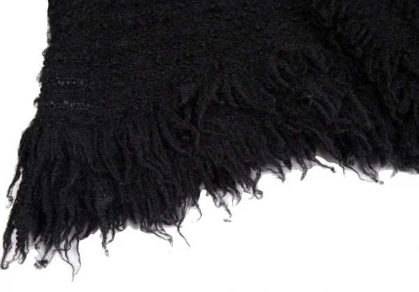 ジュンヤワタナベ コムデギャルソンJUNYA WATANABE COMME des GARCONSフリンジツイードノーカラージャケット 黒M K-118399_010