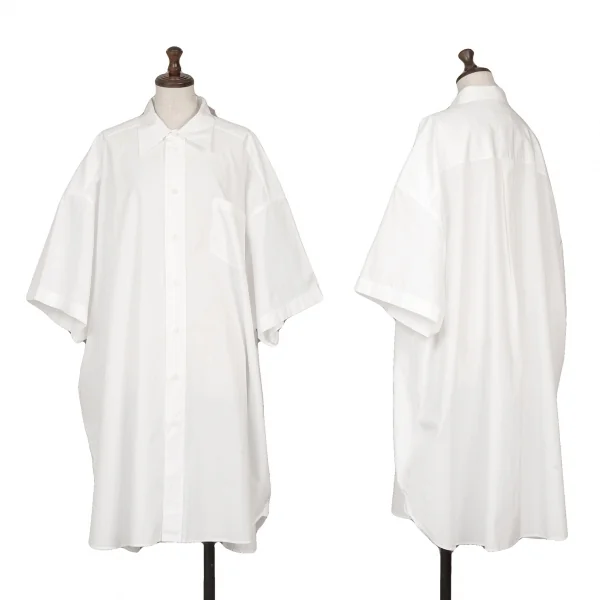 メゾンマルタンマルジェラMaison Martin Margiela 4 オーバーサイズ半袖シャツワンピース 白XS K-118407_001