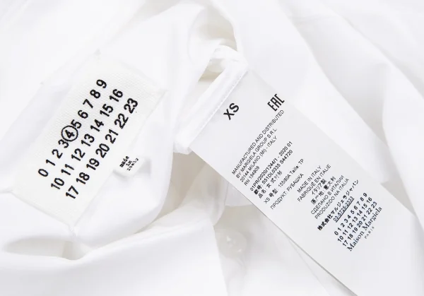 メゾンマルタンマルジェラMaison Martin Margiela 4 オーバーサイズ半袖シャツワンピース 白XS K-118407_017