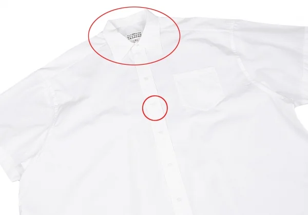 メゾンマルタンマルジェラMaison Martin Margiela 4 オーバーサイズ半袖シャツワンピース 白XS K-118407_003