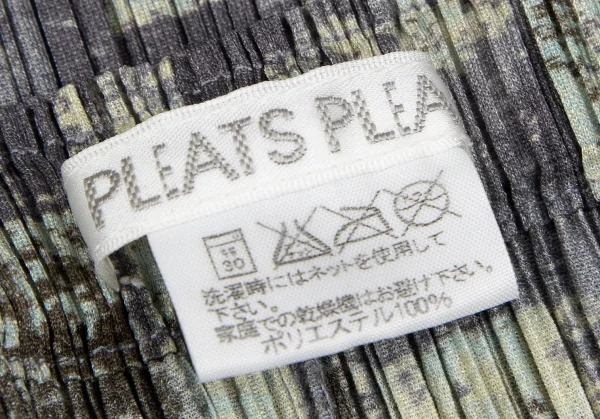 プリーツプリーズPLEATS PLEASE かすれチェックプリントセットアップ グレー緑3・2 K-118410_020