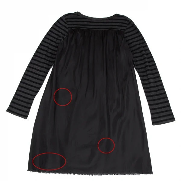 サカイラックsacai luck 切替天竺ボーダーワンピース 黒チャコールM位 K-118412_013