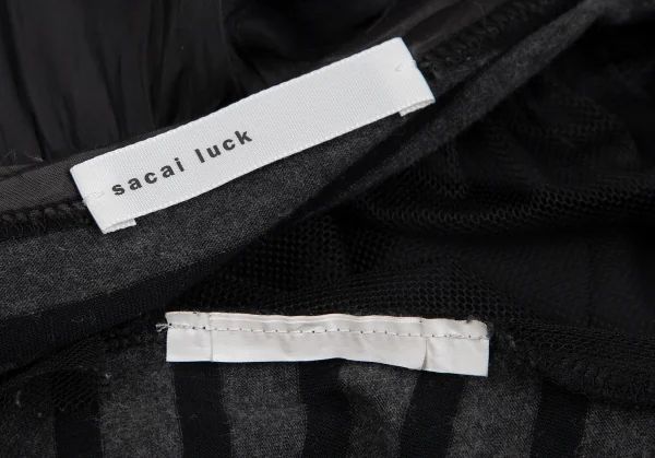 サカイラックsacai luck 切替天竺ボーダーワンピース 黒チャコールM位 K-118412_019