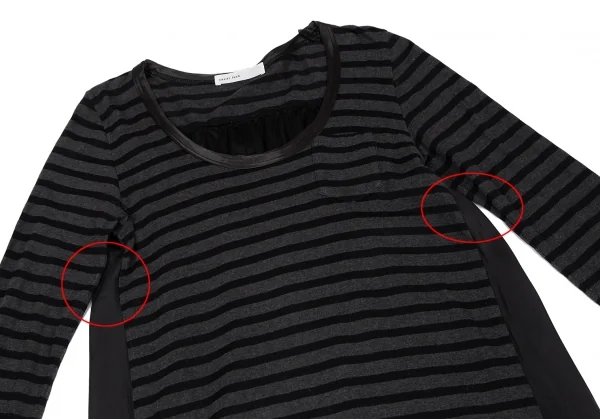 サカイラックsacai luck 切替天竺ボーダーワンピース 黒チャコールM位 K-118412_003