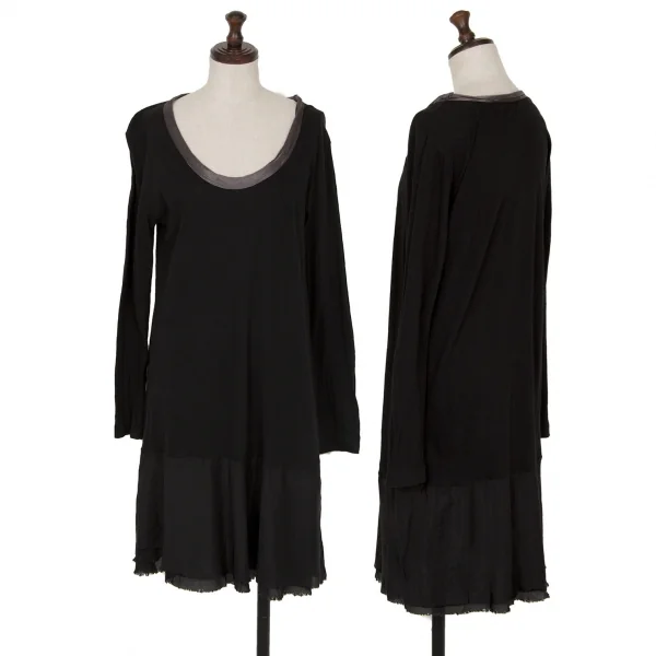 サカイラックsacai luck 裾キュプラ切替天竺ワンピース 黒1 K-118414_001