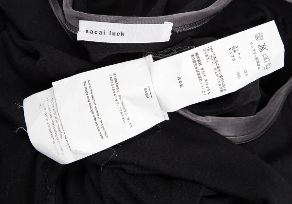 サカイラックsacai luck 裾キュプラ切替天竺ワンピース 黒1 K-118414_016
