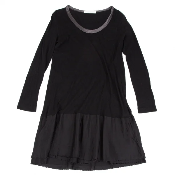 サカイラックsacai luck 裾キュプラ切替天竺ワンピース 黒1 K-118414_002