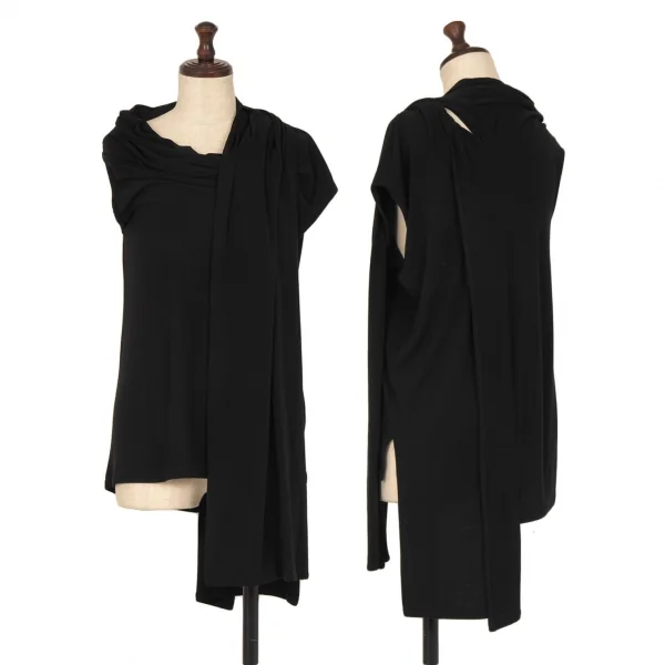 リミフゥLIMI feu ストールネックアシンメトリートップス 黒S K-118432_001