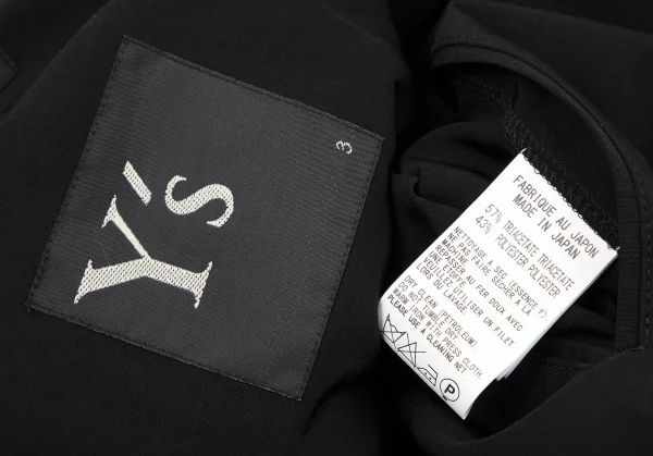 Y's Triacetate Poly Shawl Collar Long Vest K-118438_015