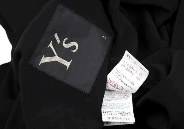 Y's Triacetate Poly Shawl Collar Long Vest K-118438_016