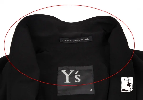 Y's Triacetate Poly Shawl Collar Long Vest K-118438_004