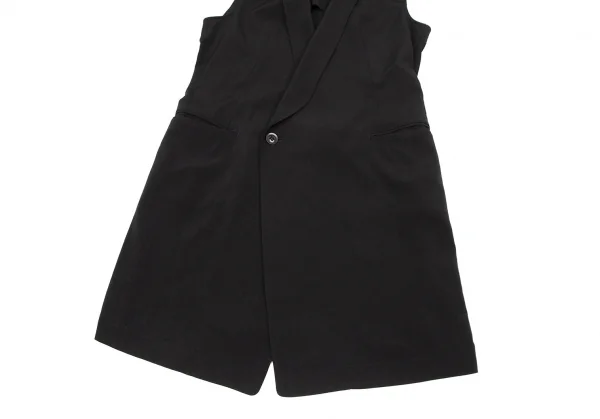 Y's Triacetate Poly Shawl Collar Long Vest K-118438_006