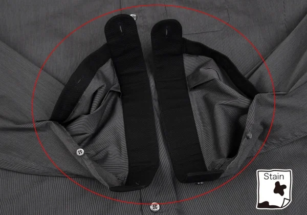 エンポリオ アルマーニEMPORIO ARMANI バンドカラー切替ピンストライプシャツ 1 グレー黒XL K-118449_010