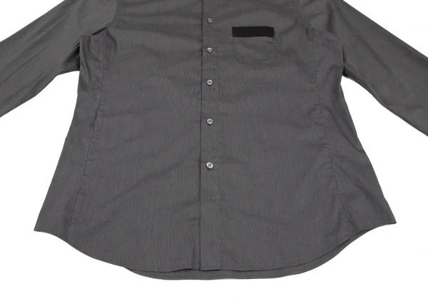 エンポリオ アルマーニEMPORIO ARMANI バンドカラー切替ピンストライプシャツ 1 グレー黒XL K-118449_011