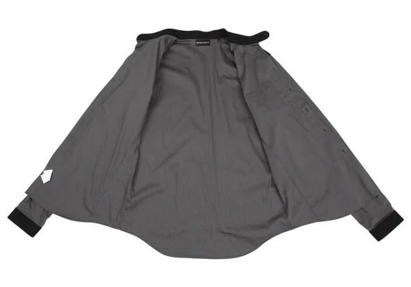 エンポリオ アルマーニEMPORIO ARMANI バンドカラー切替ピンストライプシャツ 1 グレー黒XL K-118449_014