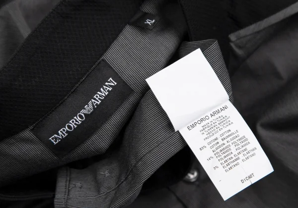 エンポリオ アルマーニEMPORIO ARMANI バンドカラー切替ピンストライプシャツ 1 グレー黒XL K-118449_018