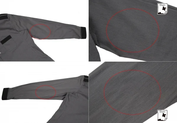 エンポリオ アルマーニEMPORIO ARMANI バンドカラー切替ピンストライプシャツ 1 グレー黒XL K-118449_008