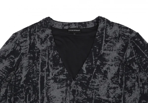 エンポリオ アルマーニEMPORIO ARMANI ジャガードカーディガン 黒グレーXL K-118450_002