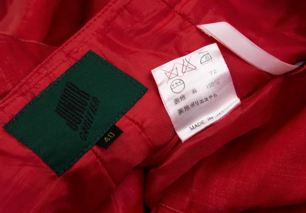ジュニアゴルチエJUNIOR GAULTIER リネンフラップポケットラップスカート 赤40 K-118475_020