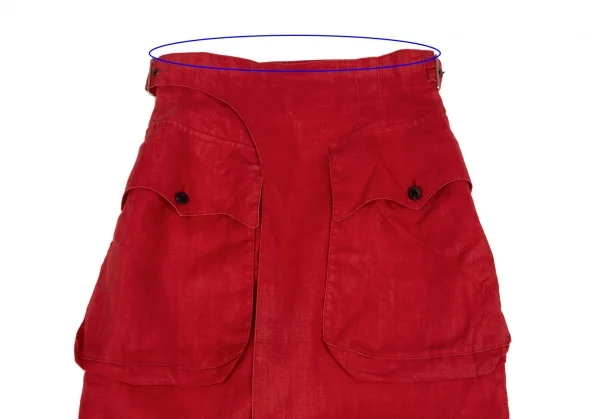ジュニアゴルチエJUNIOR GAULTIER リネンフラップポケットラップスカート 赤40 K-118475_003